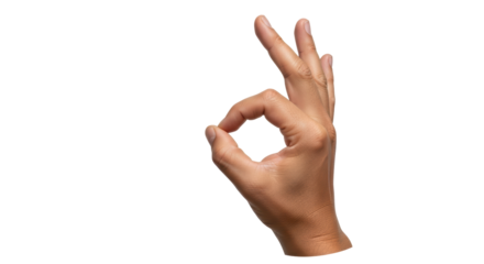 Isolated Hand Making OK Sign