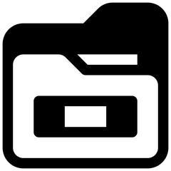 Case files. Outlined stroke vector icon with black-filled details.