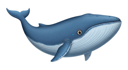 Isolated blue whale drawing