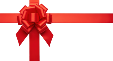 Isolated red gift ribbon bow