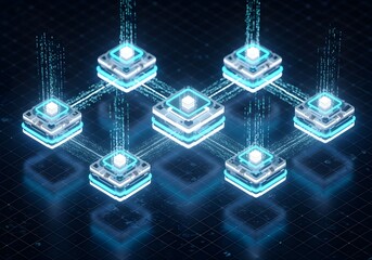 futuristic network infrastructure data transfer technology concept