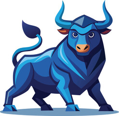 Obraz premium Wall Street Bull Sculpture Vector Style