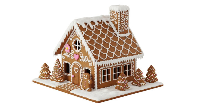 Isolated gingerbread house