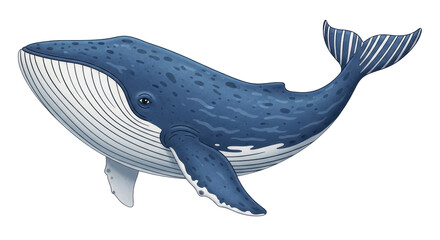 Isolated humpback whale drawing