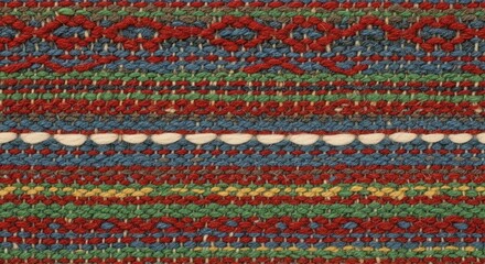 Authentic Textile Weaving Texture Afghani Fabric Close up Seamless Pattern