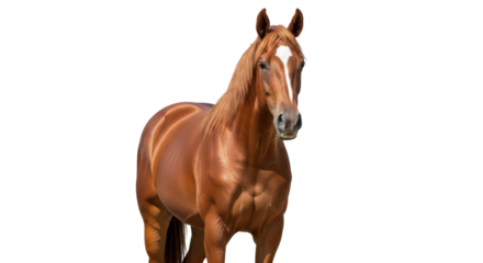 Isolated Majestic Chestnut Horse