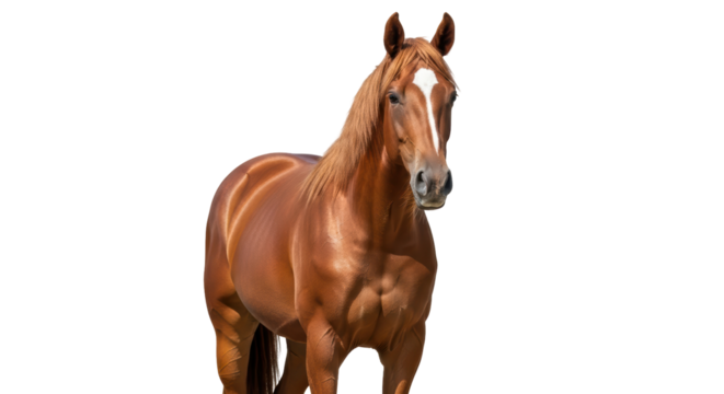 Isolated Majestic Chestnut Horse