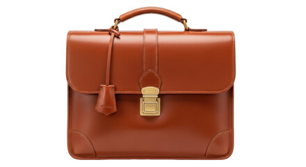 Isolated Brown Leather Briefcase