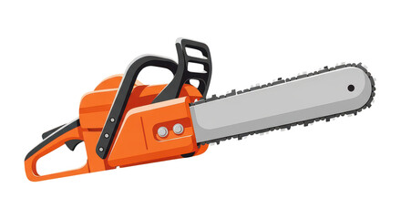 Orange Chainsaw Illustration