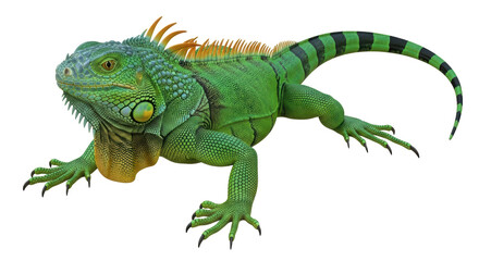 Fototapeta premium Isolated Green Iguana