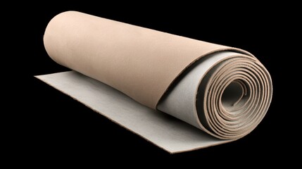 Rolled Light Brown Craft Paper Exposed Under Soft Lighting with Texture Detail
