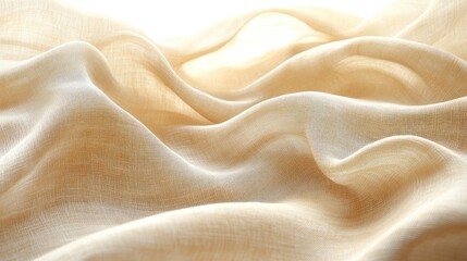 Matte Beige Fabric Background with Subtle Linen Texture, Warm Neutral Tone and Soft Shadows for Design Projects