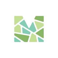 Fototapeta premium Mosaic Letter M Creative Logo