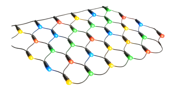 LED net lights with multicolor glow