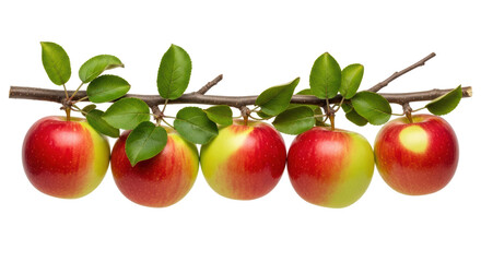 Isolated Apple Branch with Red Apples