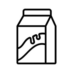 Vector black line icon for Milk