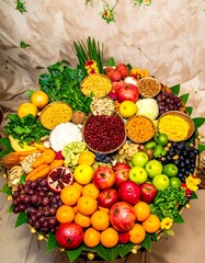 Colorful array of fruits and vegetables