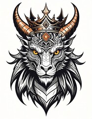 Dragon king's head, ornate crown