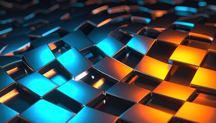 Abstract Metallic Cube Swirl Background