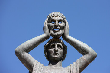 Statue in Retiro Park.  Madrid. Spain.