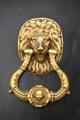 Knocker on a door.  Madrid. Spain.