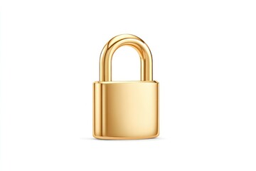 Naklejka premium A 3D rendering of a gold padlock, isolated on white