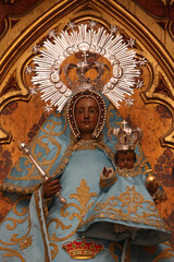 Virgin and child statue. San Jeronimo's church.   Madrid. Spain.
