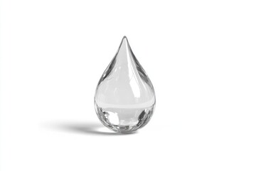 A single, teardrop-shaped, glass object