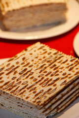 Pessah matza bread.  Paris. France.