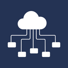 Minimalist Abstract Cloud Networking Background with Rectangular Nodes