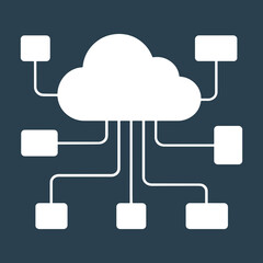 Minimalist Abstract Cloud Networking Background with Rectangular Nodes