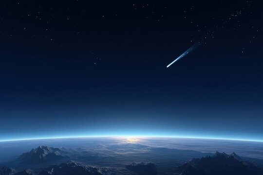 Planet Earth and Meteor Shower