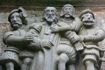 Guimiliau calvary. Life of jesus..  Brittany. France.