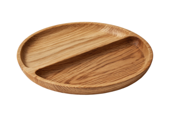 Round wooden divided dish
