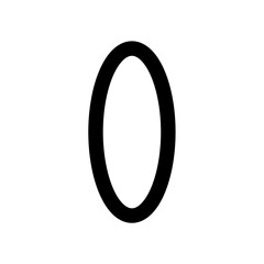number 0 made of metal