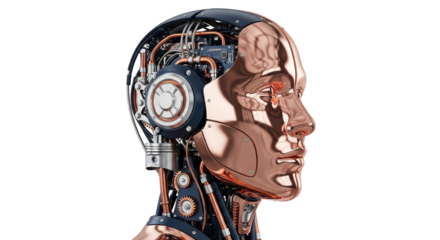 Isolated Female Robot Head