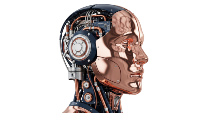 Isolated Female Robot Head