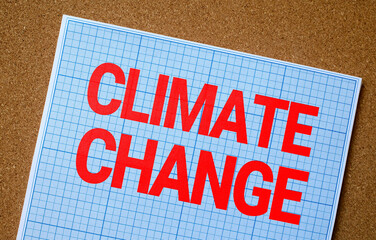 Climate change text concept on notepad 