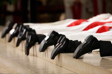 Priest ordinations in Notre-Dame de Paris cathedral..   Paris. France.