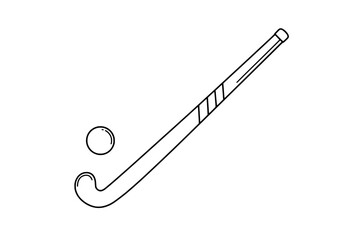 Dynamic hockey stick and ball design element for sports graphics and branding projects