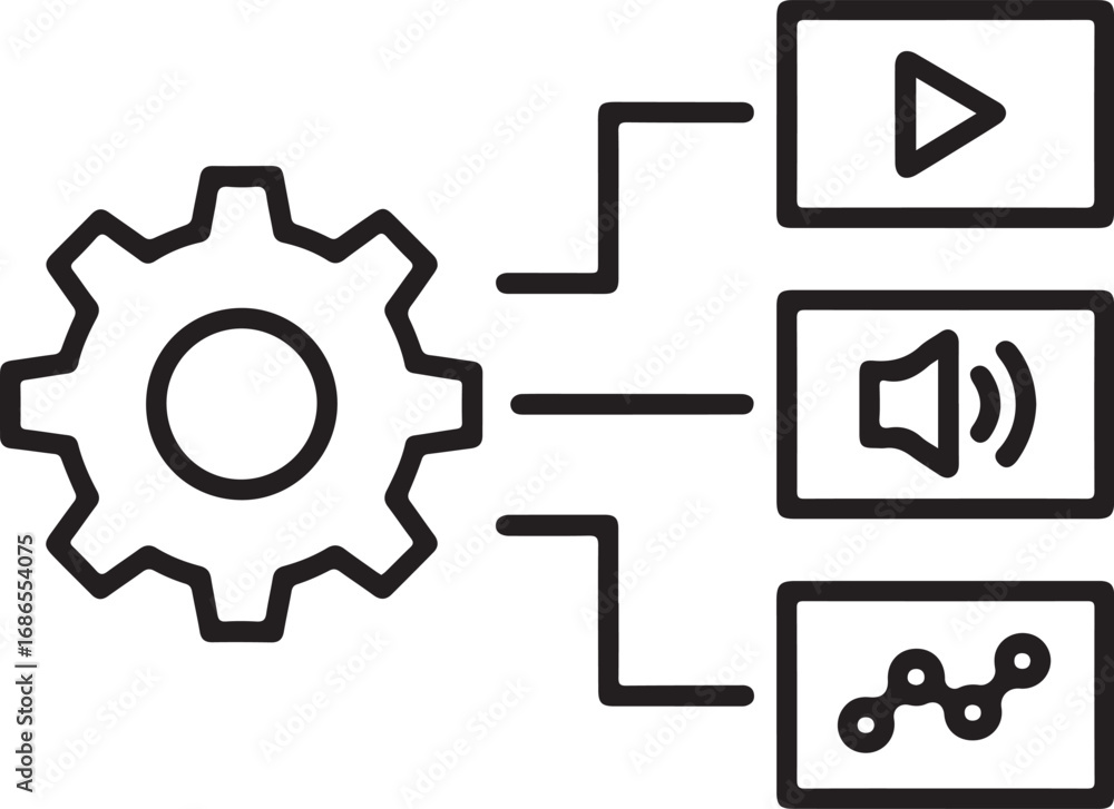Aufkleber gear mechanism processing and outputting video audio and data analytics information