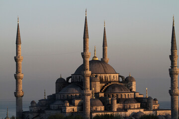 Fototapeta premium Minarets and Domes of the Blue Mosque. Istanbul. Turkey.