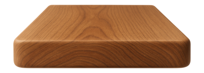 Wooden plank with smooth sanded surface and rounded edges