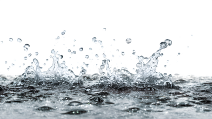 rainwater droplets splashing effect isolated on white background