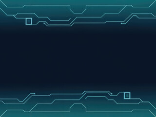 Futuristic circuit board background with glowing technology lines, abstract digital network pattern, cyber electronic motherboard design for innovation and hi-tech projects