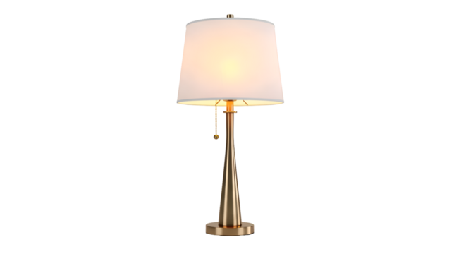 Illuminating Table Lamp with Pull Chain, Elegant Design, Offers Soft Light, Perfect for Home Decor, Creates Ambiance.