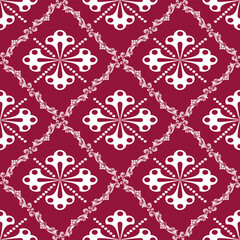 Elegant Burgundy and White Floral Motif