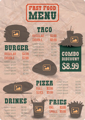 Creative Restaurant Fast Food Menu Template
