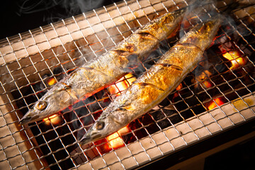 秋刀魚を焼く 