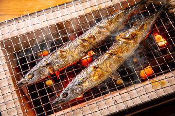 秋刀魚を焼く 